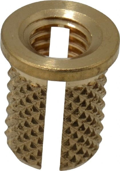 #10-32 UNF Brass Flanged Press Fit Threaded Insert for Plastic MPN:260-332-BR - Pkg Qty 25