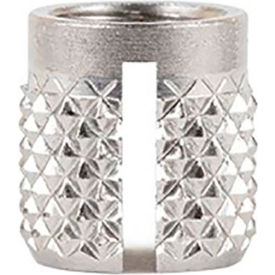 E-Z Lok™ E-Z Press™ 10-32 Threaded Insert For Plastic Flush Stainless Steel 1/4