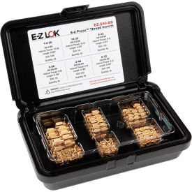 E-Z Lok™ E-Z Press™ Threaded Insert Assortment Kit Flush Brass 2-56 to 1/4-20 EZ-240-BR