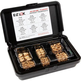 E-Z Lok™ E-Z Press™ Threaded Insert Assortment Kit Flanged Brass 2-56 to 1/4-20 EZ-260-BR
