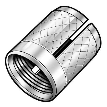 Press Insert, #2-56 Int Thrd Sz, 5/32 in L, 9/64 in Dia., 18-8 Stainless Steel, Plain, 10 PK MPN:240-002-CR-PK25