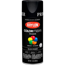 Krylon® Colormaxx™ Paint & Primer 12 oz. Black Primer K05581007 - Pkg Qty 6