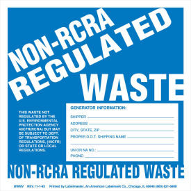 Non-RCRA Regulated Waste Label Stock PVC free Vinyl 100/Pack BWMV