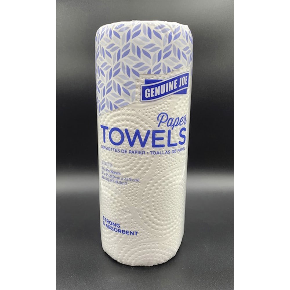 Genuine Joe 2-ply Paper Towel Rolls - 2 Ply - 9in x 11in - 70 Sheets/Roll - White - Paper - Absorbent, Soft, Perforated, Tear Resistant - For Hand, Food Service, Kitchen, Breakroom - 15 / Carton (Min Order Qty 3) MPN:34070