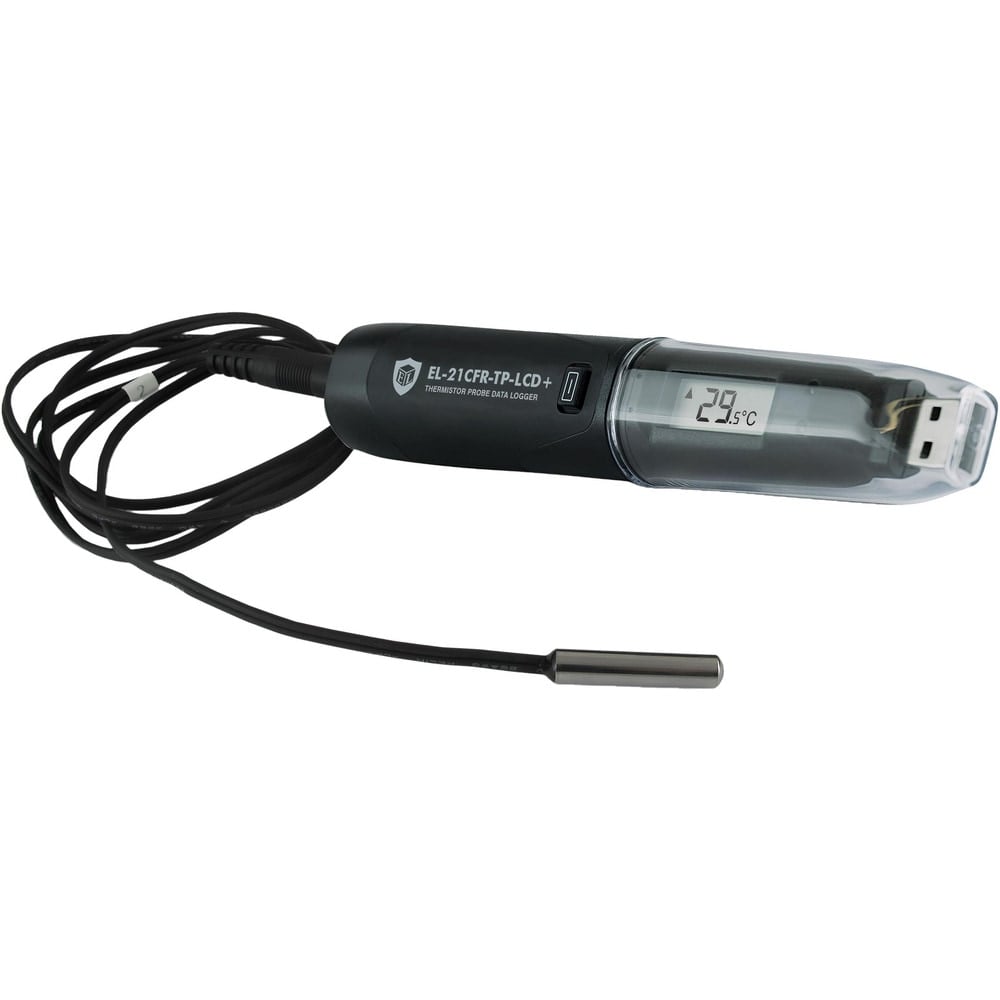 Digital Thermometers & Probes, Accuracy: +/-0.10C (0.20F) , Sensor Input: Thermistor , Minimum Temperature (Deg F - 3 Decimals): -40.000  MPN:EL-21CFR-TP-LCD