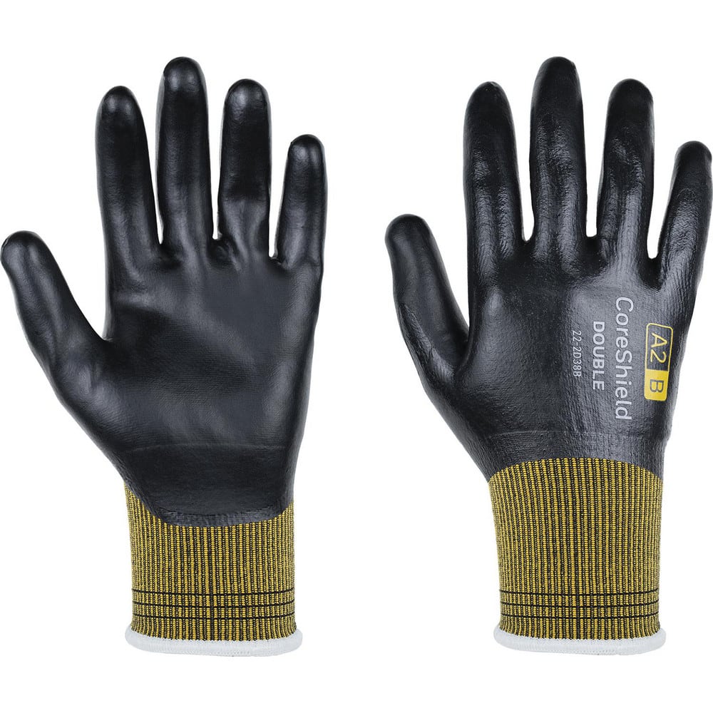 Cut  Puncture & Abrasion-Resistant Gloves: CoreShield Double 22-2D38B  Size Small  ANSI Cut A2  ANSI Puncture 2  Microfoam Nitrile  Engineered Yarn MPN:22-2D38B-7/S