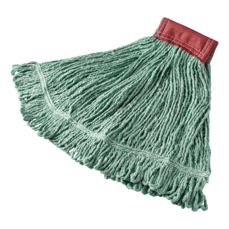 Rubbermaid Wet Mop Head, Super Stitch, Cotton Blend, Green, Case Of 6 MPN:FGD25306GR00