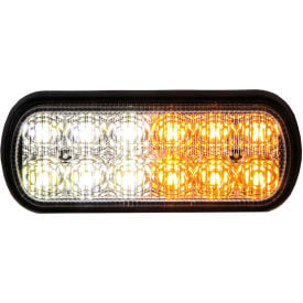 Buyers LED Rectangular Amber/Clear Strobe Light 10-30VDC - 12 LEDs - 8891602 8891602