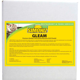 Simoniz® Automatic Gleam Chlorinated Detergent Powder Unscented 50 lb. Pail - G1340050 G1340050