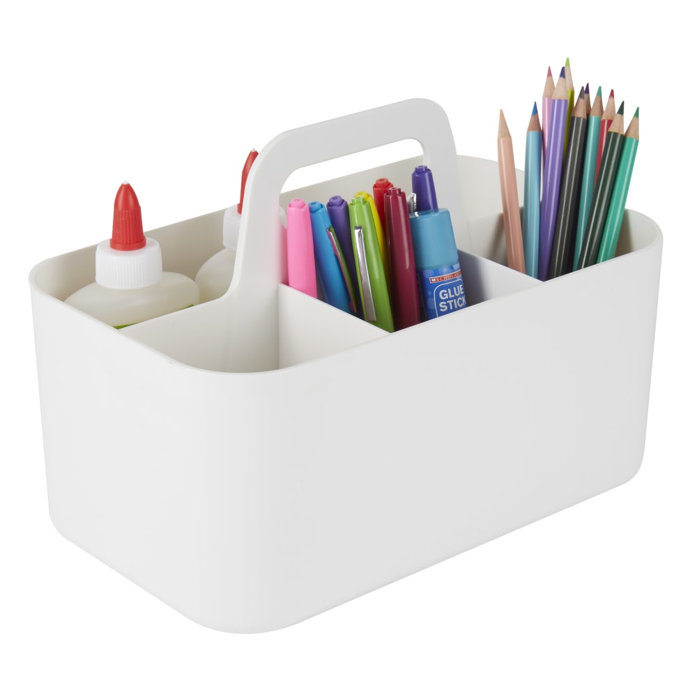 Realspace Stackable Storage Caddy, Small Size, White (Min Order Qty 8) MPN:271086