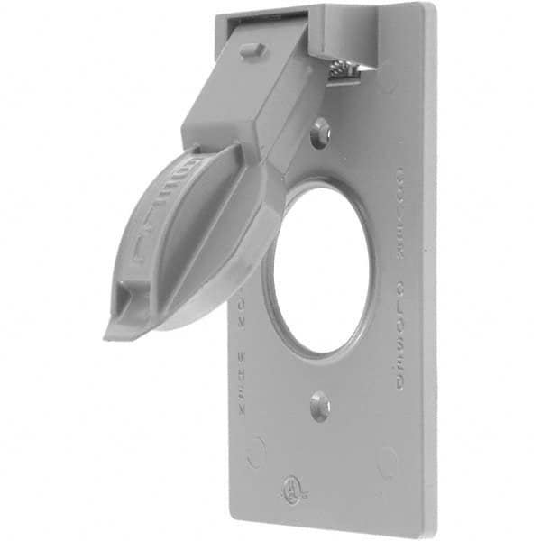 Weatherproof Box Covers; Electrical Box Shape: Round; Number Of Outlets: 1; Resistance Features: Weather-Resistant; Housing Material: Zinc; Overall Length: 4.5600 in; Recommended Environment: Wet Location; Overall Width: 2.8100 MPN:RW51550