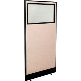 Interion® Office Partition Panel with Partial Window & Pass-Thru Cable 36-1/4