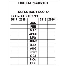 Brady® 103632 Fire Extinguisher Inspection Record Tags 3