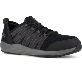 Reebok Athletic Work Shoe Dual Layer Stretch Mesh Upper Black & Dark Gray 124E RB2211-4E-12.0
