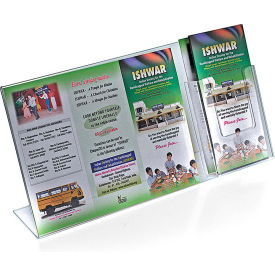 Global Approved 252057 L-Shaped Acrylic Sign HLR W/Trifold Brochure Pocket 16