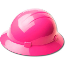 ERB® Americana® Full Brim Safety Helmet 4-Point Slide-Lock Suspension Hi-Viz Pink WEL19210HP