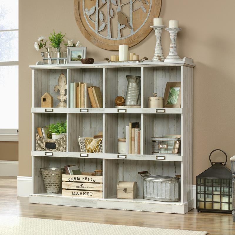 Sauder Barrister Lane 10-Cube Bookcase, White Plank MPN:423672