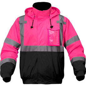 GSS Safety High Visibility Waterproof Bomber Jacket NON-ANSI 2XL/3XL Pink/Black 8019-2XL/3XL
