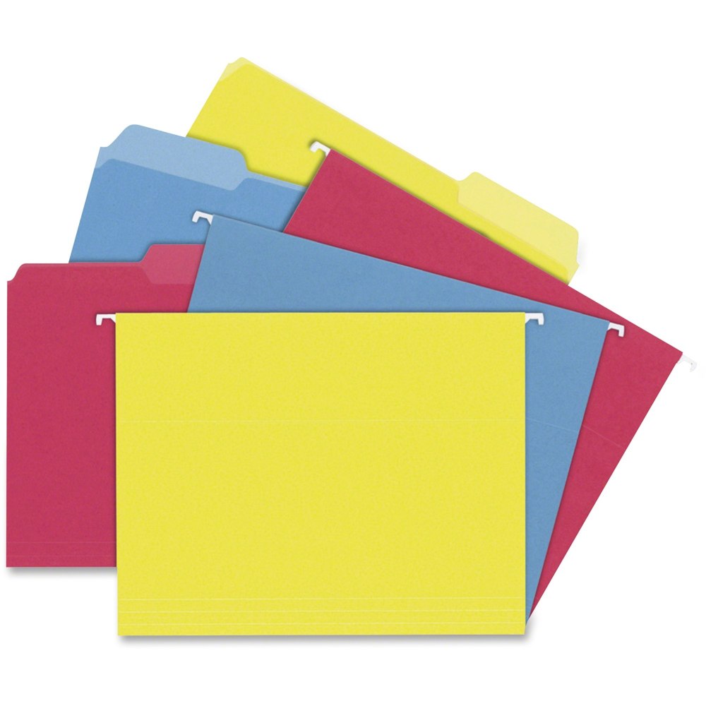 TOPS 1/3 Tab Cut Letter Hanging Folder - 8 1/2in x 11in - 3/4in Expansion - Stock - Assorted - 24 / Box MPN:16157