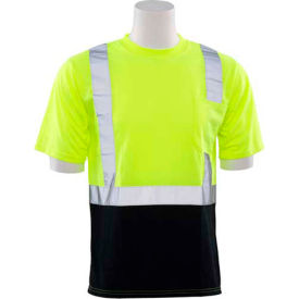 ERB® Aware Wear® 9604S T-Shirt Short Sleeve ANSI Class 2 5XL Hi-Viz Lime/Black WEL63313LB5X