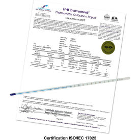 H-B DURAC Plus ASTM S63F-03 Individually Calibrated Liquid-In-Glass Thermometer 18/89F 607800300