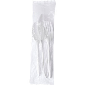 Boardwalk® Three-Piece Cutlery Kit Fork/Knife/Teaspoon Polypropylene White 250/Carton BWK3KITWHPS