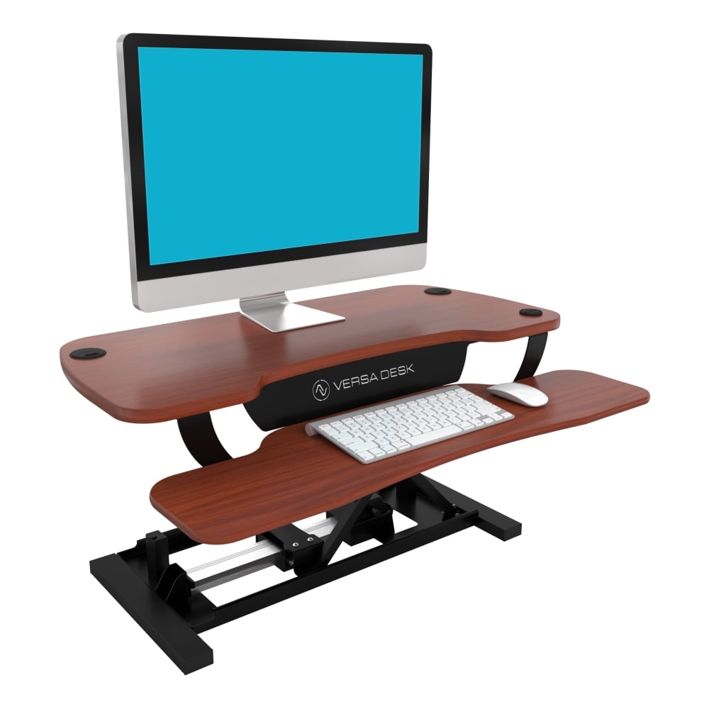 VersaDesk Power Pro Sit-To-Stand Height-Adjustable Electric Desk Riser, 36inW x 24inD, Cherry MPN:OD7643624-00-02