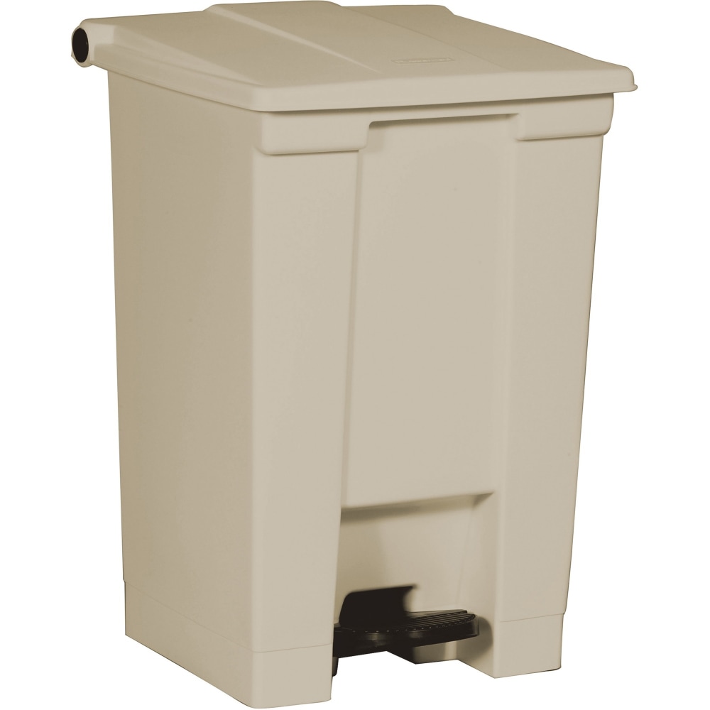 Rubbermaid Step-On Waste Container, 17 1/8in x 15 3/4inW x 16 3/4inD, 12-Gallon Capacity, Tan MPN:614400BG