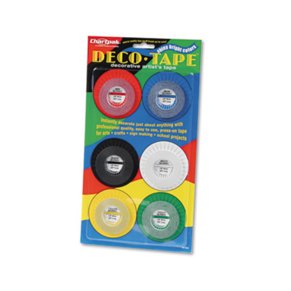 Chartpak Deco Bright Decorative Tape, Assorted Colors MPN:DEC001