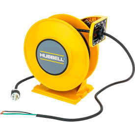 Hubbell ACA12345-BC20 Industrial Duty Cord Reel with Bare End on Cord - 12/3c x 45' 20A Aluminum ACA12345-BC20