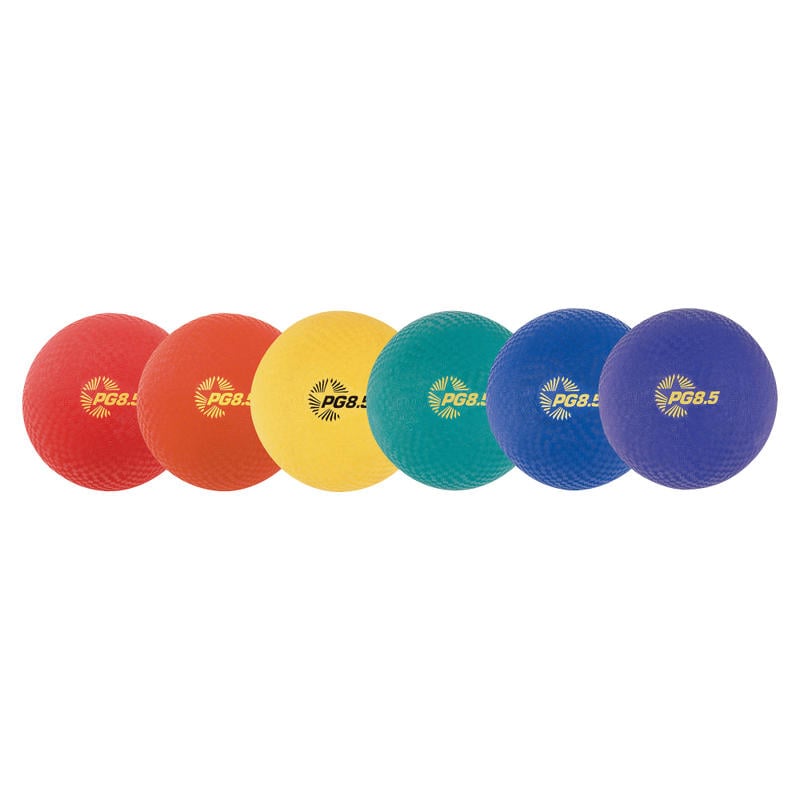 Champion Sports Playground Ball - 8.50in - Nylon - Red, Yellow, Green, Orange, Purple, Royal Blue - 6 / Set (Min Order Qty 2) MPN:PGSET