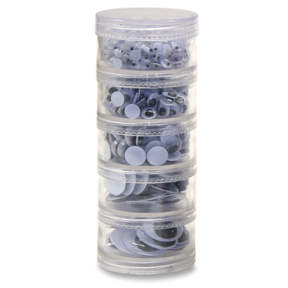 Chenille Kraft Wiggle Eyes, Assorted, Black/White, Stackable Jar of 560 (Min Order Qty 6) MPN:3407