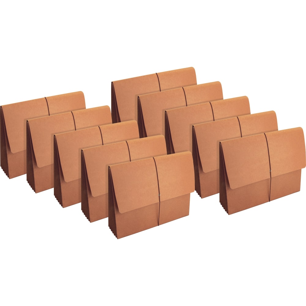 Business Source File Wallet, Letter size, 8 1/2in x 11in, 5 1/4in Expansion, Brown, Box Of 10 MPN:26575BX