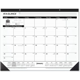 AT-A-GLANCE Ruled Desk Pad 24 x 19 Black Binding Black Corners 12-Month (Jan to Dec) 2026 SK3000