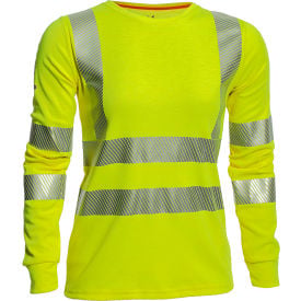 DRIFIRE® Women's Flame Resistant Hi-Vis T-Shirt 5XL Regular Fluorescent Yellow TEEY2LSC3W-5X