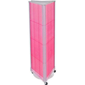 Global Approved 700451-PNK Three-Sided Spinning Pegboard W/ Wheels 16