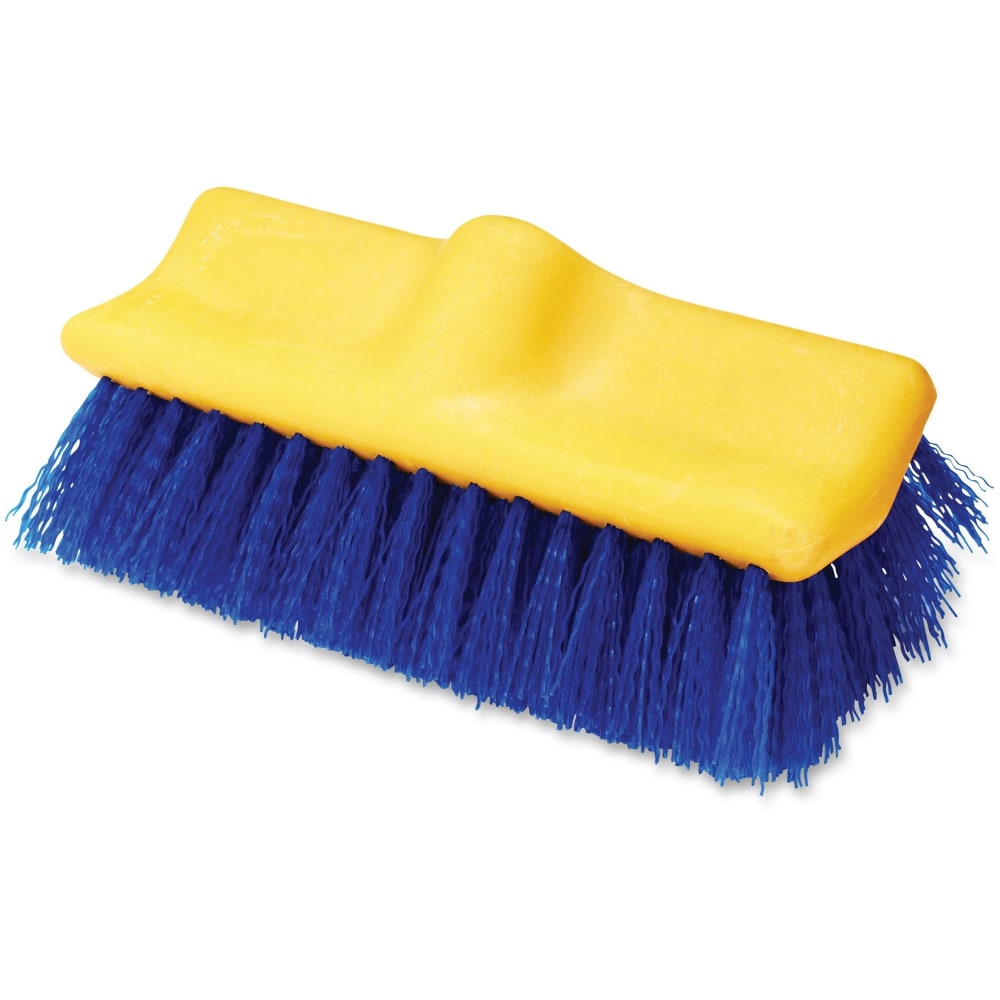 Rubbermaid Commercial Plastic Block Floor Scrub - 2in Palmyra Bristle - 10in Brush Face - Blue, Yellow - 6 / Carton MPN:633700BECT