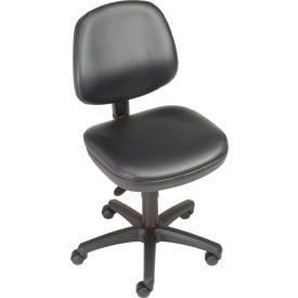 Interion® Antimicrobial Office Chair With Mid Back Vinyl Black 123516
