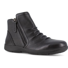 Rockport Works Ruched Bootie Full Grain Leather Black 7.5M RK762-M-07.5