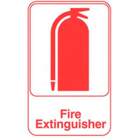Vollrath® Fire Extinguisher Sign 5618 White With Red Print 6