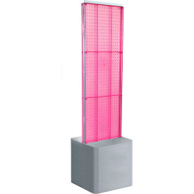 Global Approved 700775-PNK Two-Sided Pegboard Floor Display W/ Adj. Studio Base 17
