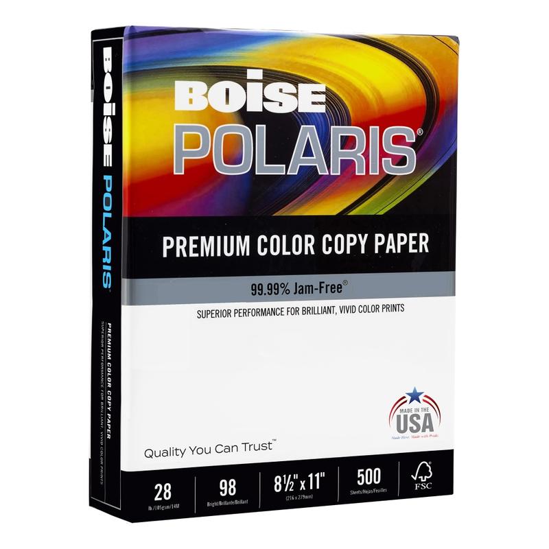 Boise POLARIS Color Copy Paper, White, Letter (8.5in x 11in), 500 Sheets Per Ream, 28 Lb, 98 Brightness, FSC Certified (Min Order Qty 3) MPN:BCP-2811