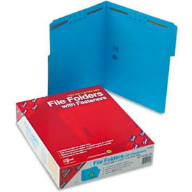 Smead® Folders Two Fasteners 1/3 Cut Assorted Top Tab Letter Blue 50/Box 12040