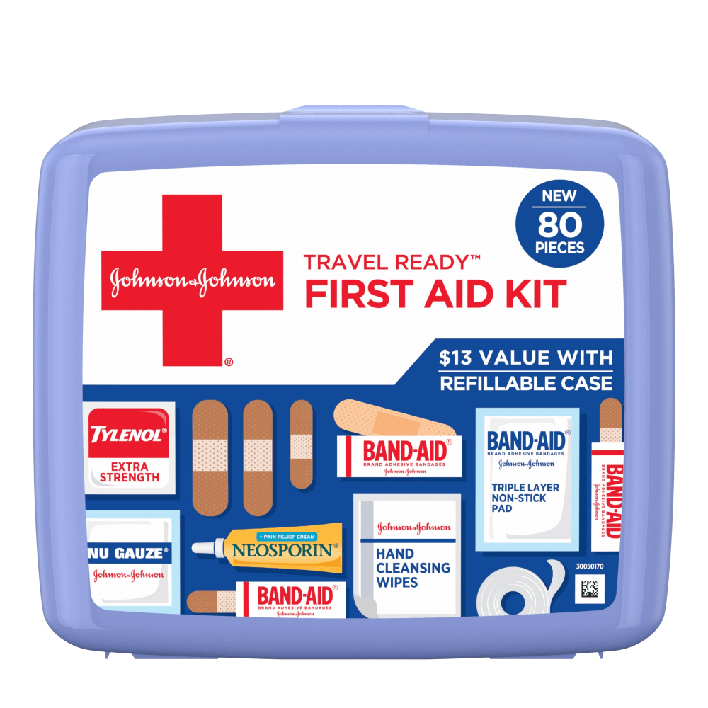 Johnson & Johnson Travel Ready Portable Emergency First Aid Kit, 80 pieces MPN:JOJ202068