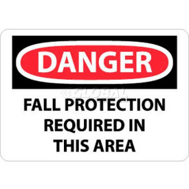 NMC D529RB OSHA Sign Danger Fall Protection Required In This Area 10