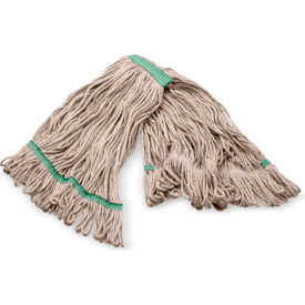 Carlisle® 4-Ply Anti-Microbial Looped End Mop w/ Green Band Medium Natural 369320M00 - Pkg Qty 12
