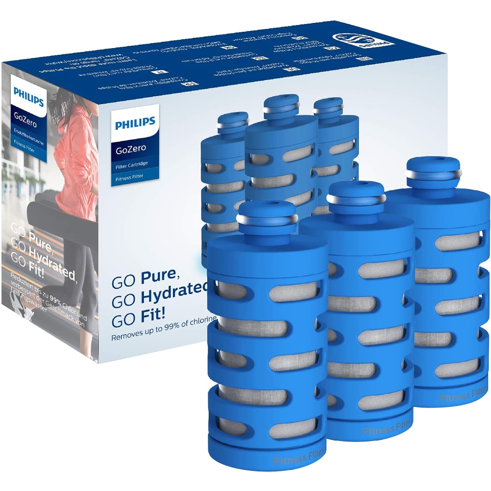 Philips Fitness Active Carbon Fiber Filters, Blue, Pack Of 3 Filters MPN:AWP287/37