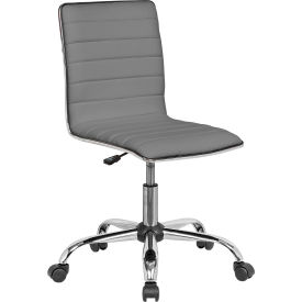 Interion® Antimicrobial Armless Synthetic Leather Chair Gray 857GY-AM695