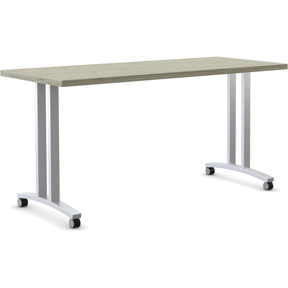 Special-T Structure Series T-Leg Table Base - Powder Coated T-shaped, Metallic Silver Base - 2 Legs - 112 lb Capacity - Assembly Required - 1 / Set MPN:RS2T24C2