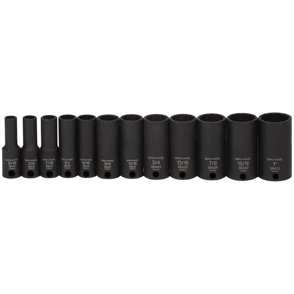 Socket Sets, Set Type: Socket Set , Measurement Type: SAE , Drive Size: 3/8 , Minimum Size (Inch): 3/8 , Maximum Size (Inch): 7/8  MPN:JHW36922